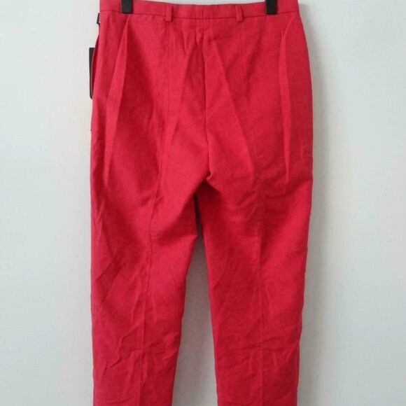 NWT AKRIS Love Red Cotton Silk Blend Crop Colette Trouser Pants 4 - Picture 5 of 5